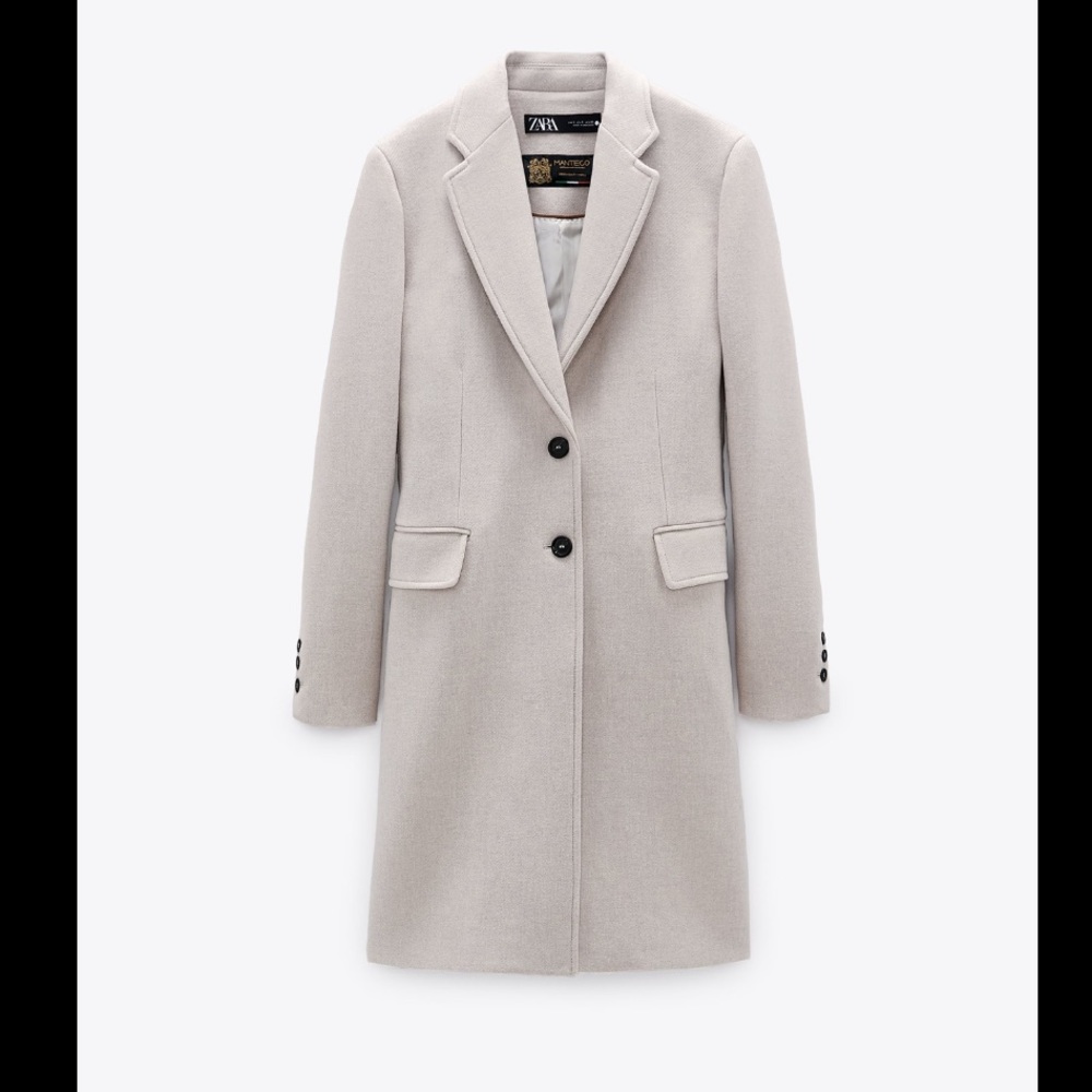 ZARA STONE MENSWEAR-STYLE COAT - SZ XS